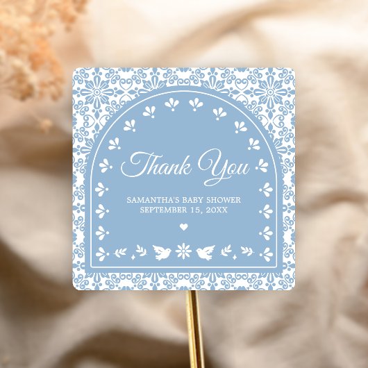 Cielito Lindo Papel Picado Baby Shower Quadratischer Aufkleber