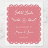 Cielito Lindo Papel Picado Girl Babydusche Weinetikett (Einzelnes Label)