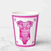 Cielito Lindo Pink Baby Bodysuit Babydusche Pappbecher (Vorderseite)