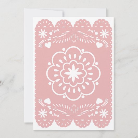 Cielito Lindo Pink Babydusche Einladung (Rückseite)