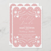 Cielito Lindo Pink Babydusche Einladung (Vorne/Hinten)