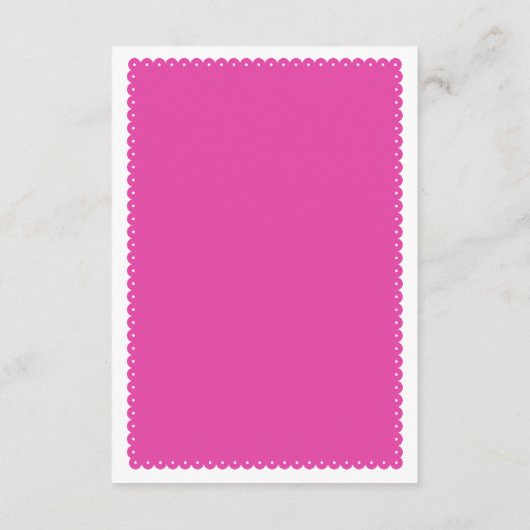 Cielito Lindo Pink Girl Dusche Windeln Raffel Begleitkarte (Rückseite)