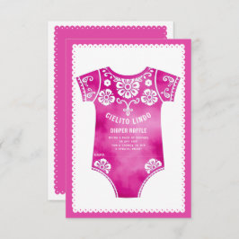 Cielito Lindo Pink Girl Dusche Windeln Raffel Begleitkarte