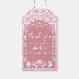 Cielito Lindo Pink Mexican Baby Shower Tag Geschenkanhänger