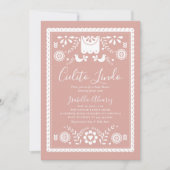 Cielito Lindo Pink Papel Picado Baby Shower Einladung (Vorderseite)