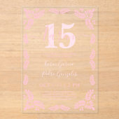 Cielito Lindo Quinceanera Acryleinladungen (Vorderseite)