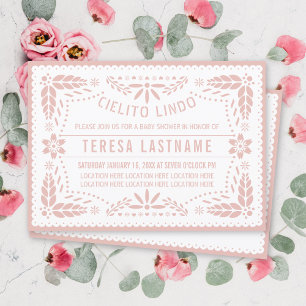 Cielito Lindo rosa Papagei Picado Mädchen Dusche Einladung