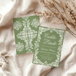 Cielito Lindo Sage green Baby Dusche Einladung