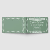 Cielito Lindo Sage Green Baby Shower Gästebuch (Voll)