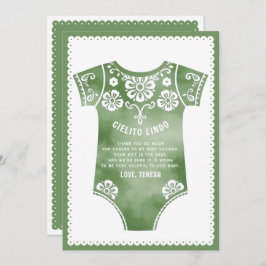 Cielito Lindo Salbei Grüne Bodysuit Babydusche Dankeskarte