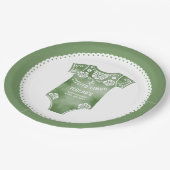 Cielito Lindo Salbei Grüne Bodysuit Babydusche Pappteller (Schrägansicht)