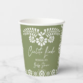 Cielito lindo Salbeigrün Mexikanische Babydusche Pappbecher (Rückseite)