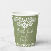 Cielito lindo Salbeigrün Mexikanische Babydusche Pappbecher (Vorderseite)