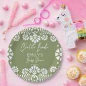 Cielito lindo Salbeigrün Mexikanische Babydusche Pappteller (Party)