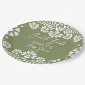 Cielito lindo Salbeigrün Mexikanische Babydusche Pappteller (Schrägansicht)