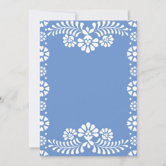 Cielito lindo staubblaue mexikanische Babydusche Einladung (Rückseite)