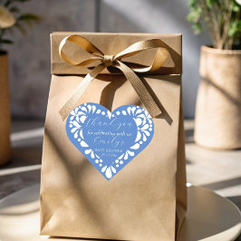 Cielito lindo staubblaue mexikanische Babydusche Herz-Aufkleber