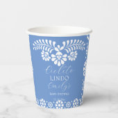 Cielito lindo staubblaue mexikanische Babydusche Pappbecher (Rückseite)