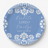 Cielito lindo staubblaue mexikanische Babydusche Pappteller (Vorderseite)
