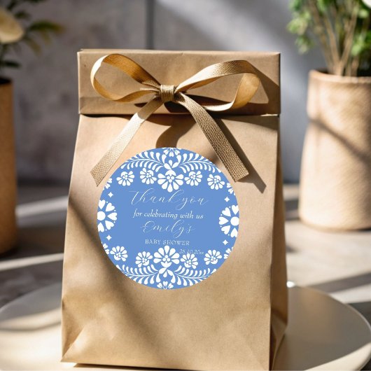 Cielito lindo staubblaue mexikanische Babydusche Runder Aufkleber