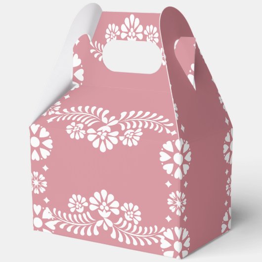 Cielito lindo staubige Pink-Babydusche bevorzugt Geschenkschachtel (Rückseite)