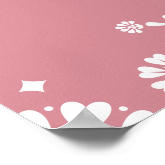 Cielito lindo staubige rosa Babydusche Begrüßungsz Poster (Ecke)