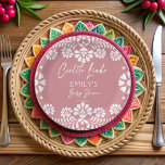 Cielito lindo staubige rosa mexikanische Babydusch Pappteller<br><div class="desc">Cielito lindo staubige rosa mexikanische Babydusche mit Monogramm personalisierte Papiervorlage Teller,  weiße und rosa Mädchen Baby Dusche personalisierte Papier Teller,  Talavera Baby Dusche mit Monogramm Papier Teller,  mexikanische Babydusche personalisierte Tischdekoration Baby Duschpapier Teller Papel Picado Teller Fiesta Bebe Mexikanische Fiesta Geschirr personalisiert Dekoration</div>