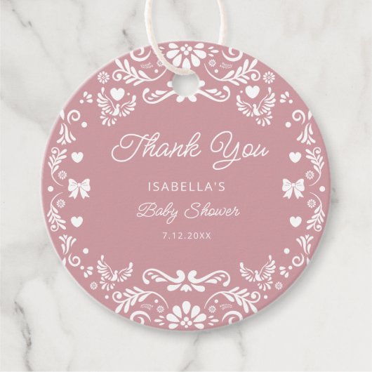 Cielito Lindo Talavera Mexican Baby Shower Danke Geschenkanhänger (Vorderseite)