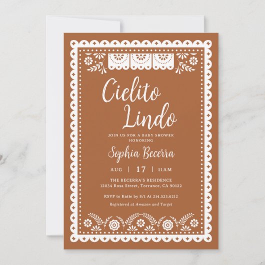 Cielito Lindo Talavera Mexican Baby Shower Einladung (Vorderseite)