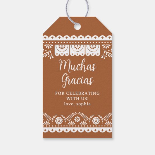 Cielito Lindo Talavera Mexican Baby Shower Geschenkanhänger (Rückseite)