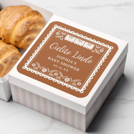 Cielito Lindo Talavera Mexican Baby Shower Quadratischer Aufkleber