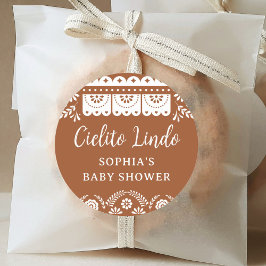Cielito Lindo Talavera Mexican Baby Shower Runder Aufkleber