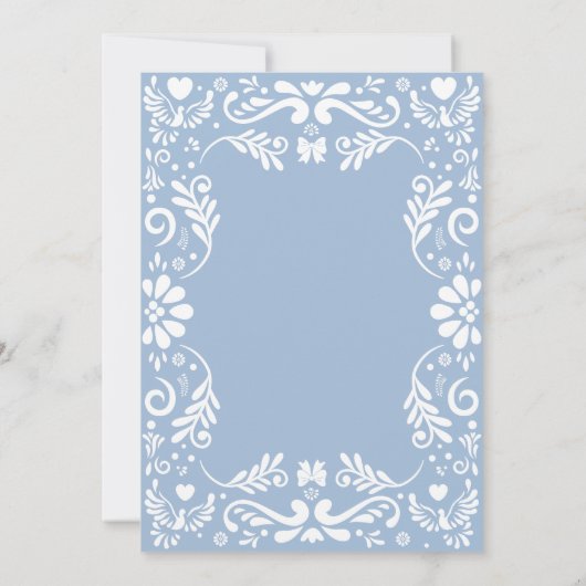 Cielito Lindo Talavera Mexican Blue Baby Shower Einladung (Rückseite)