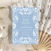 Cielito Lindo Talavera Mexican Blue Baby Shower Einladung