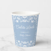 Cielito Lindo Talavera Mexican Blue Baby Shower Pappbecher (Vorderseite)