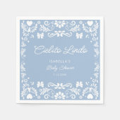 Cielito Lindo Talavera Mexican Blue Baby Shower Serviette (Vorderseite)