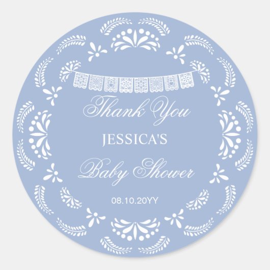 Cielito Lindo Talavera Mexican Boy Baby Shower Runder Aufkleber (Vorderseite)