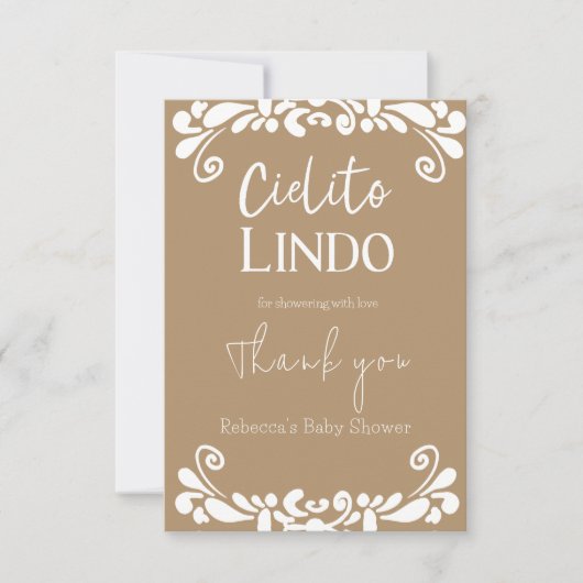 Cielito Lindo Talavera Mexican Fiesta Baby Shower Dankeskarte (Vorderseite)