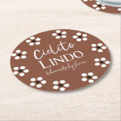 Cielito Lindo Talavera Mexican Fiesta Baby Shower Runder Pappuntersetzer (Angewinkelt)