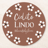 Cielito Lindo Talavera Mexican Fiesta Baby Shower Runder Pappuntersetzer (Vorderseite)
