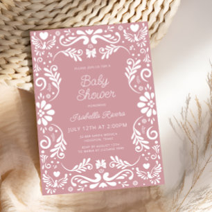 Cielito Lindo Talavera Mexikanisch Rosa Baby Showe Einladung