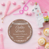 Cielito Lindo Terracotta-Baby-Shower mit Papiergir Pappteller (Party)