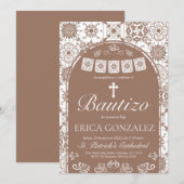 Cielito Lindo Terracotta Bautizo Talavera Einladung (Vorne/Hinten)