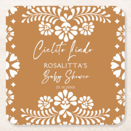 Cielito lindo terracotta Mexikanische Babydusche b Rechteckiger Pappuntersetzer