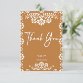 Cielito lindo terracotta Mexiko Babydusche Dankeskarte (Stehend Vorderseite)