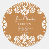 Cielito lindo terracotta Mexiko Babydusche Runder Aufkleber (Vorderseite)