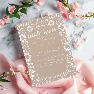 cielto lindo Papel picado Babydusche Einladung