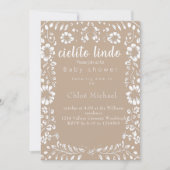 cielto lindo Papel picado Babydusche Einladung (Vorderseite)