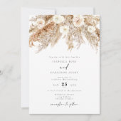 CIERA Bohemisch Fall Earthy Pampas Foto Wedding Einladung (Vorderseite)