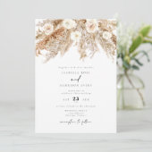 CIERA Bohemisch Fall Earthy Pampas Foto Wedding Einladung (Stehend Vorderseite)